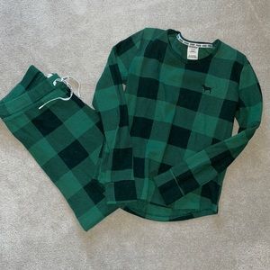 PINK loungewear green Buffalo check M